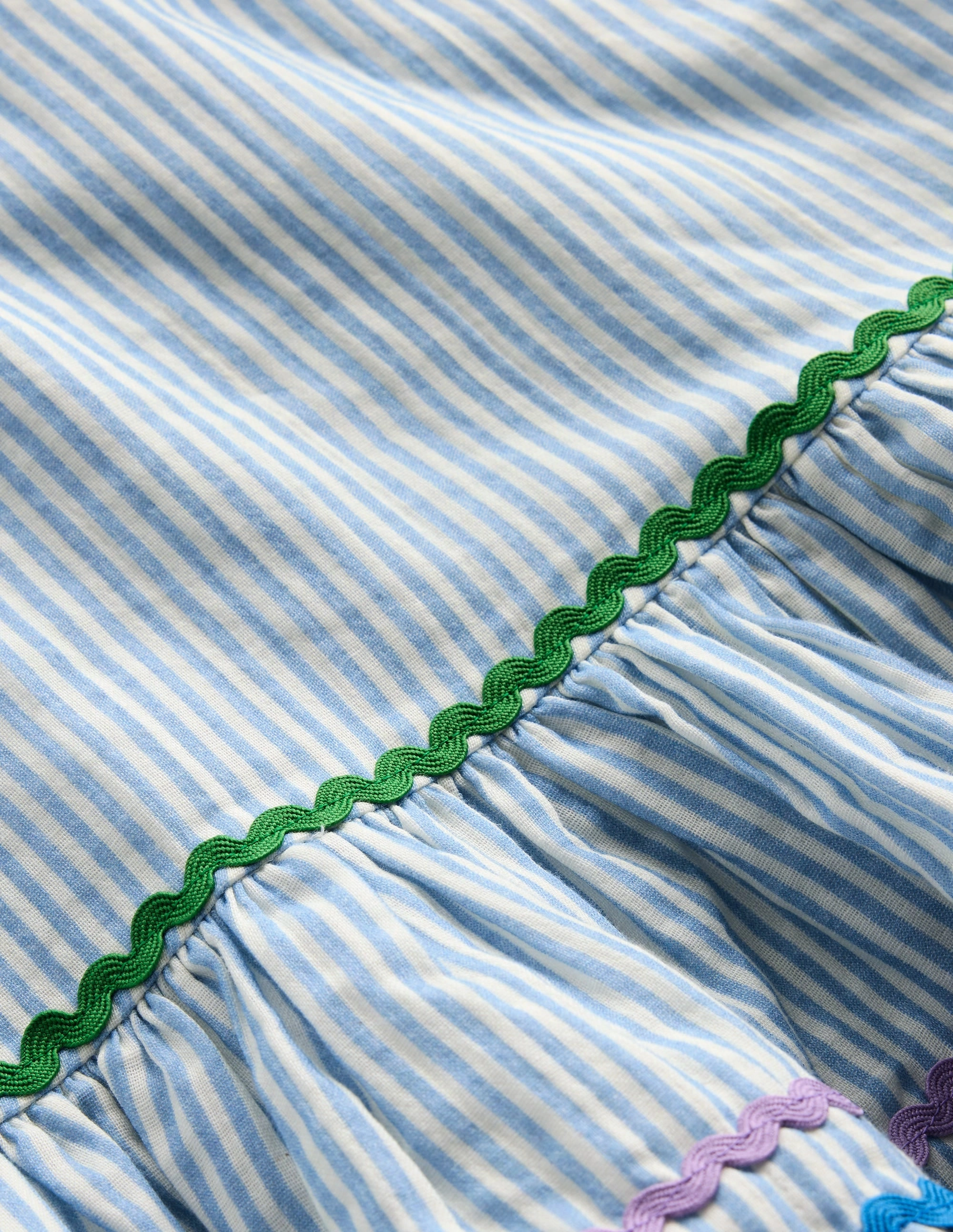 Clean Flow Emmy Woven Beach Dress-Blue Ticking Stripe