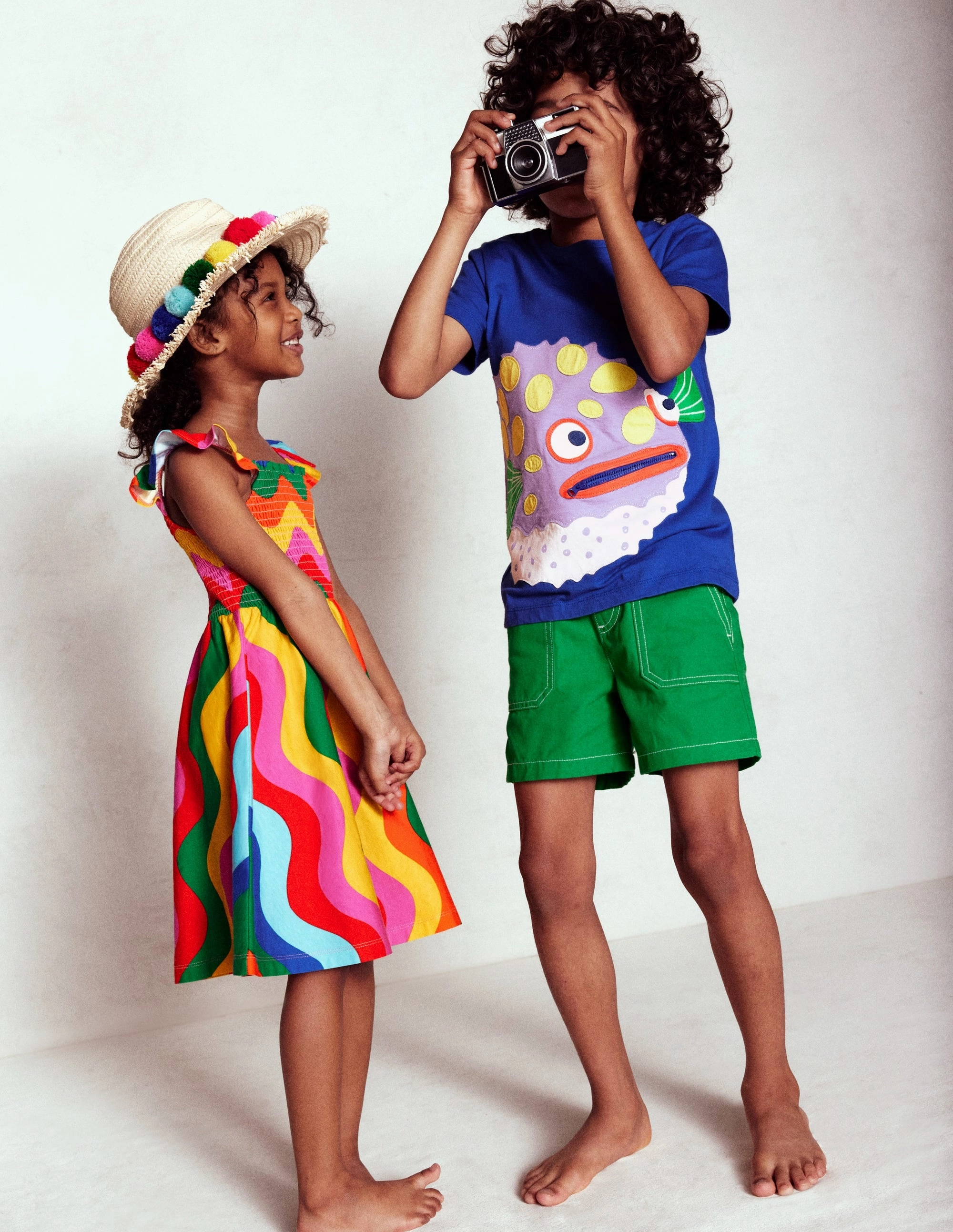 Willa Shirred Jersey Dress-Multi Wave Stripe Perfect Layers