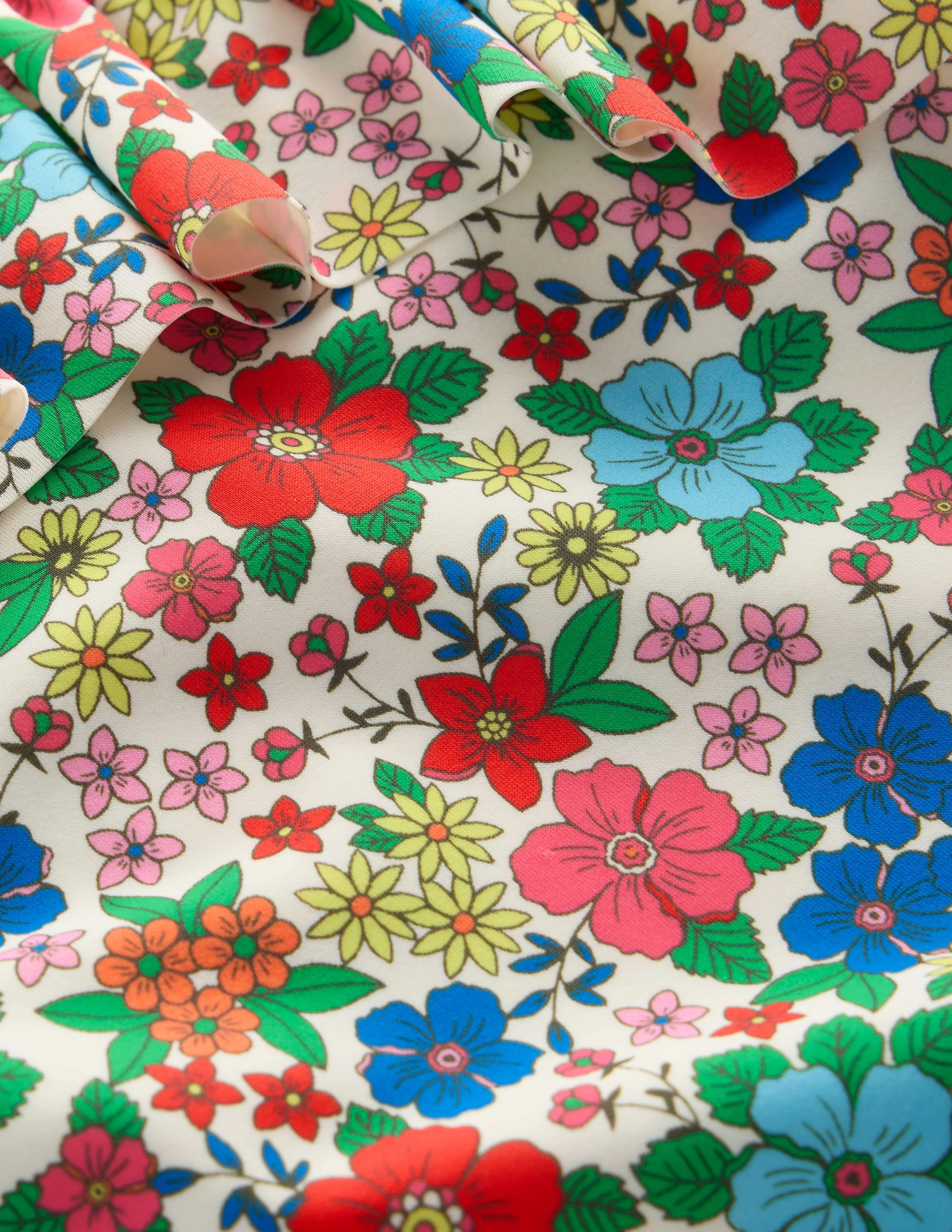 Frill Tie Detail Swimsuit-Multi Holiday Flowerbed Contemporary Look Full Coverage