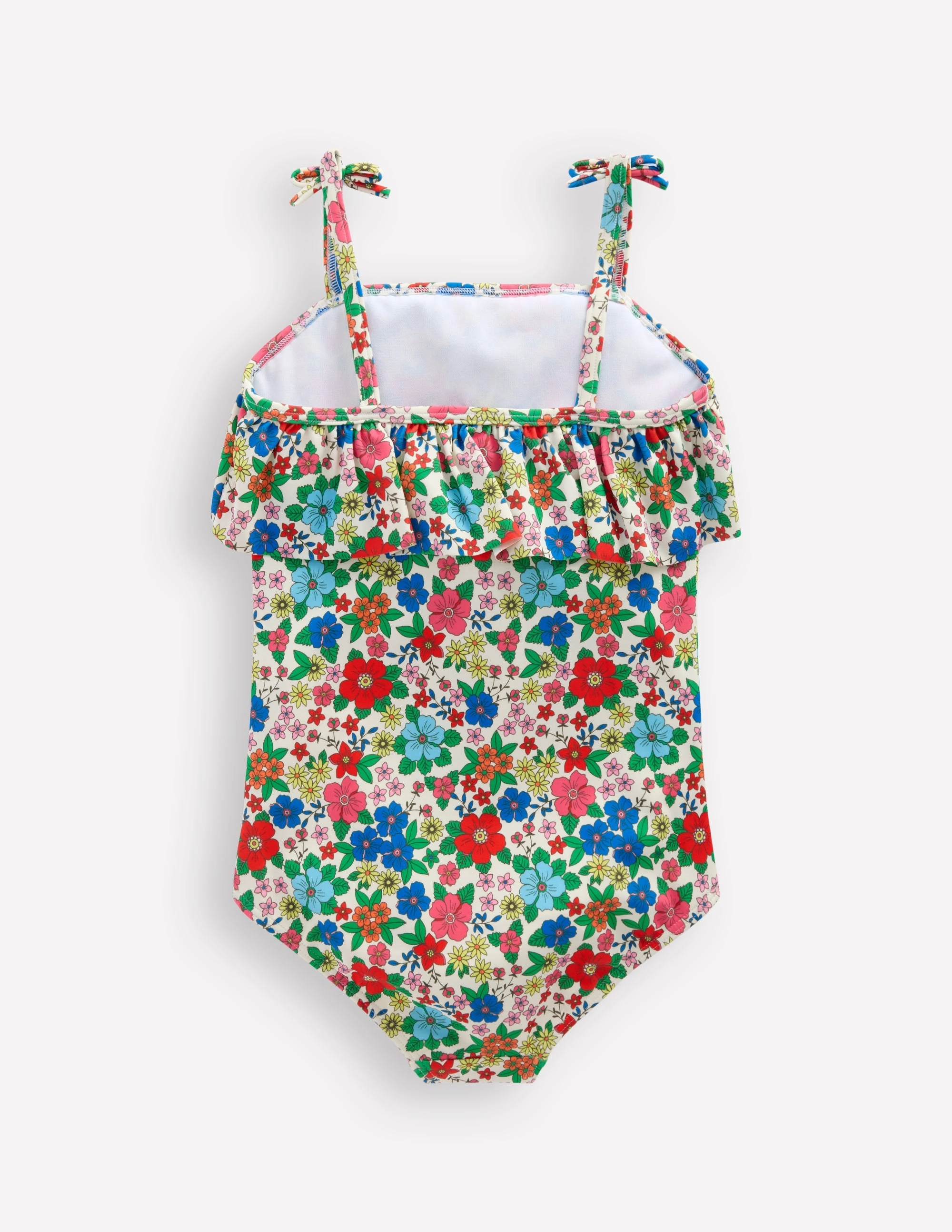 Frill Tie Detail Swimsuit-Multi Holiday Flowerbed Freedom of movement
