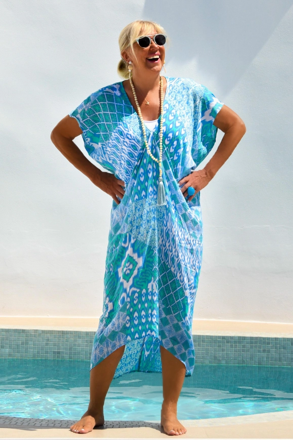 Santorini Kaftan / Seafoam Ikat Decorative-Design
