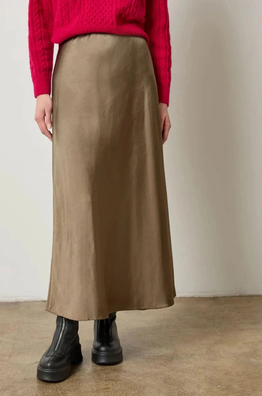 Satin Bias Maxi Skirt Parsley Design innovation