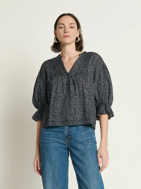 YarnBlend ConvertibleStyle SCARLET PINTUCK BLOUSE