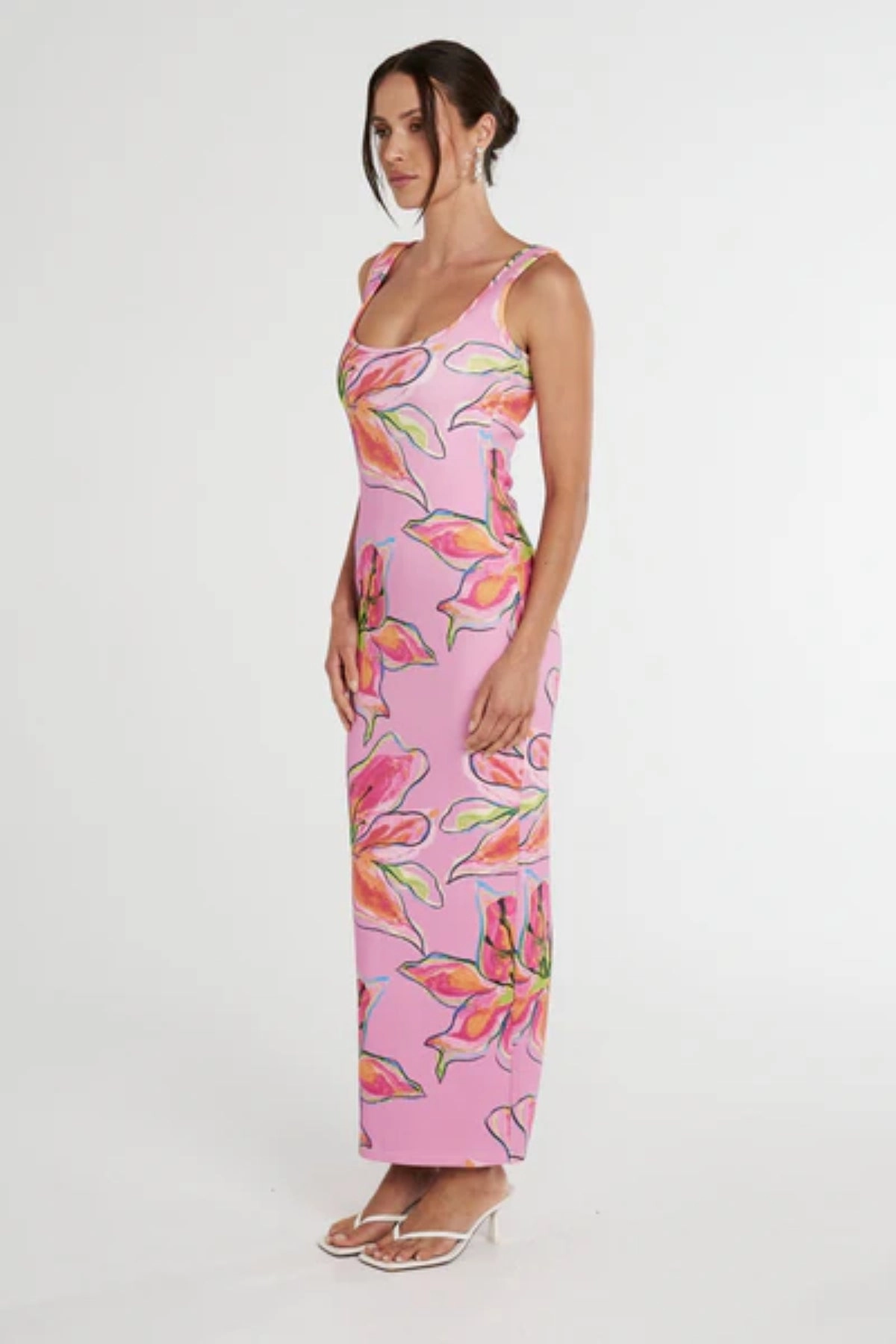 Stylish and Comfortable Scoop Neck Maxi Dress Lilac Lily