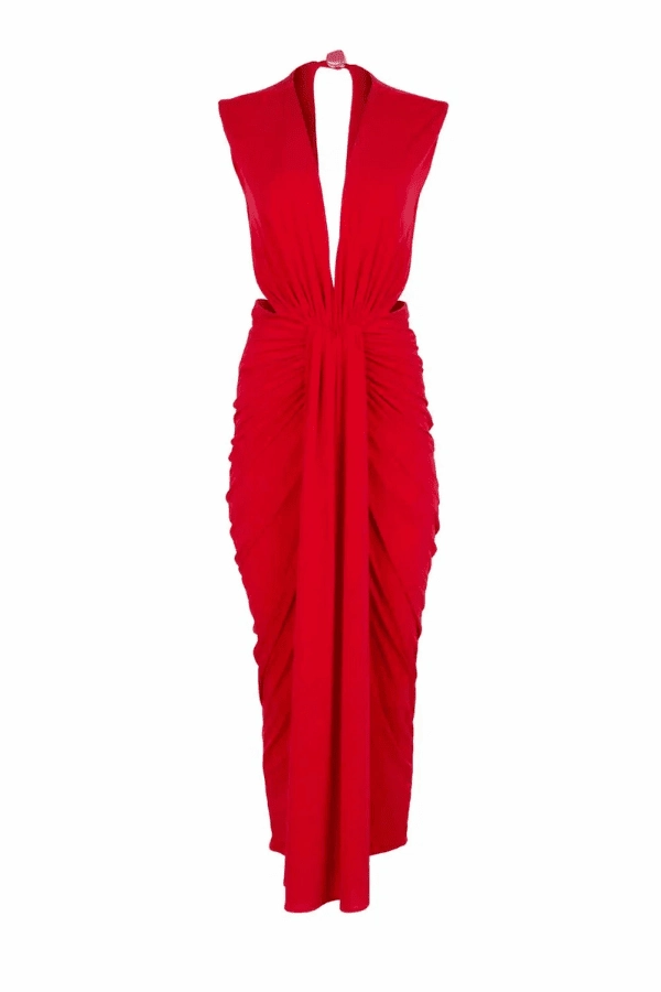 Nia Maxi Dress Orange Red New Spirit Soft Movement