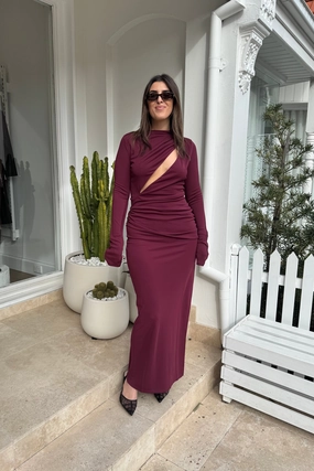 Vintage feel Jewel Tones Sacha Maxi Dress Plum