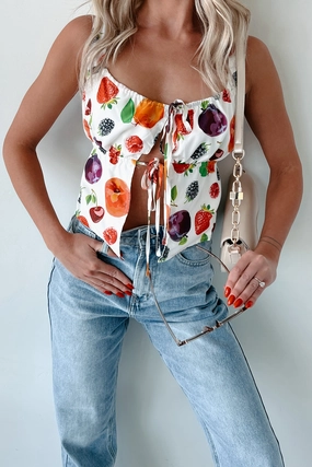 So A-peeling Fruit Print Tank Top (Multi) Hypoallergenic Textile