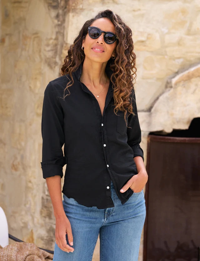 Barry Tailored Button Up Shirt Black Everyday Comfort Fit Anti Pilling Fabric