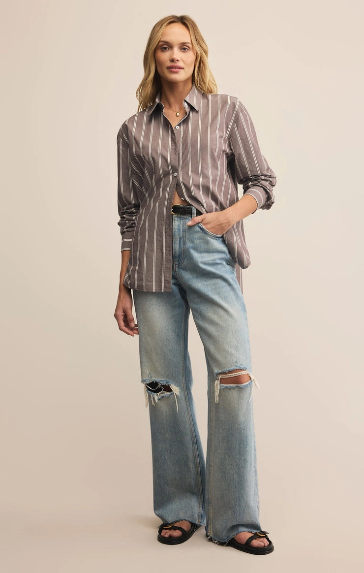 SEAPORT STRIPED POPLIN SHIRT CompressionTechnology preshrunk