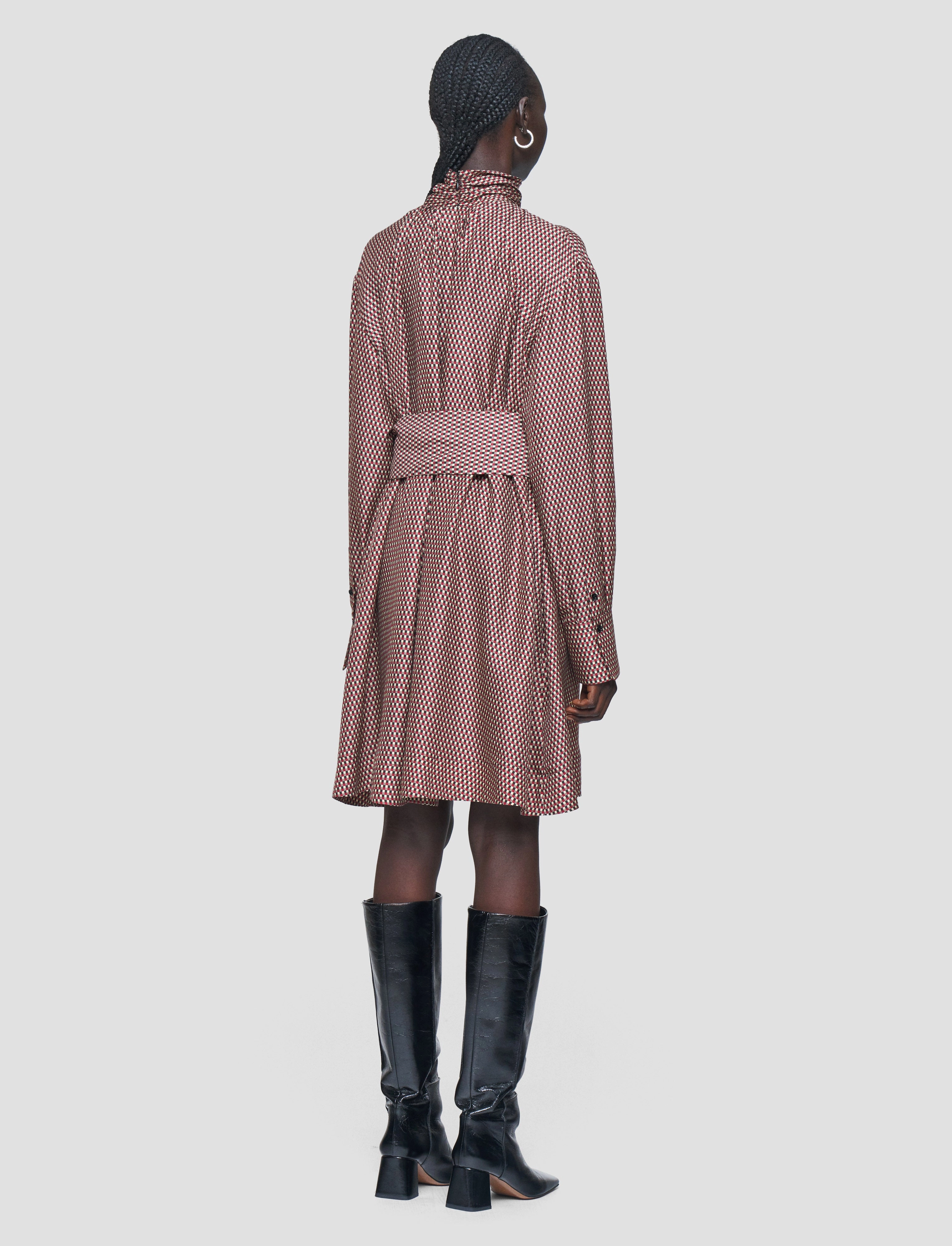 Agata Printed Silk Blend Dress Petite-Size Bold Look