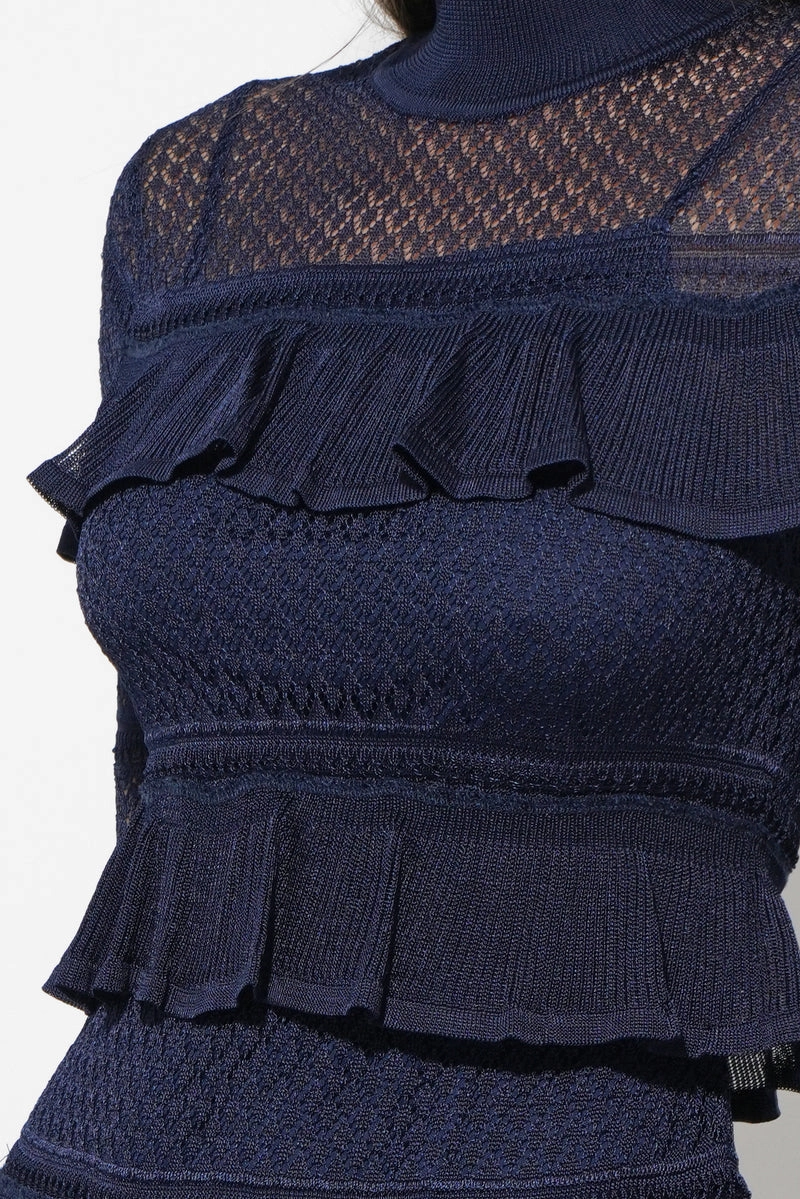 Lace Soft SERA RUFFLED TIERED MINI DRESS