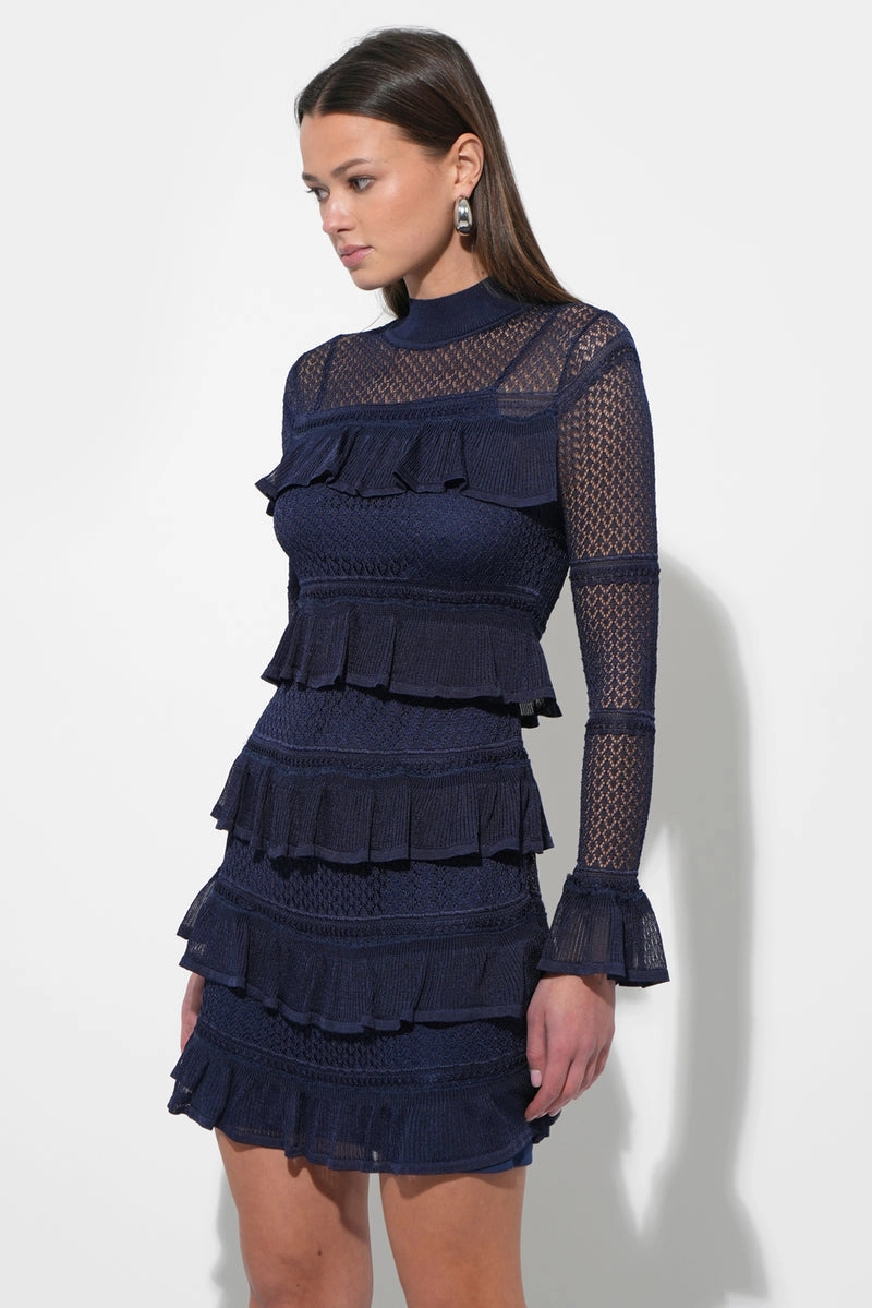 Trendy Cut SERA RUFFLED TIERED MINI DRESS