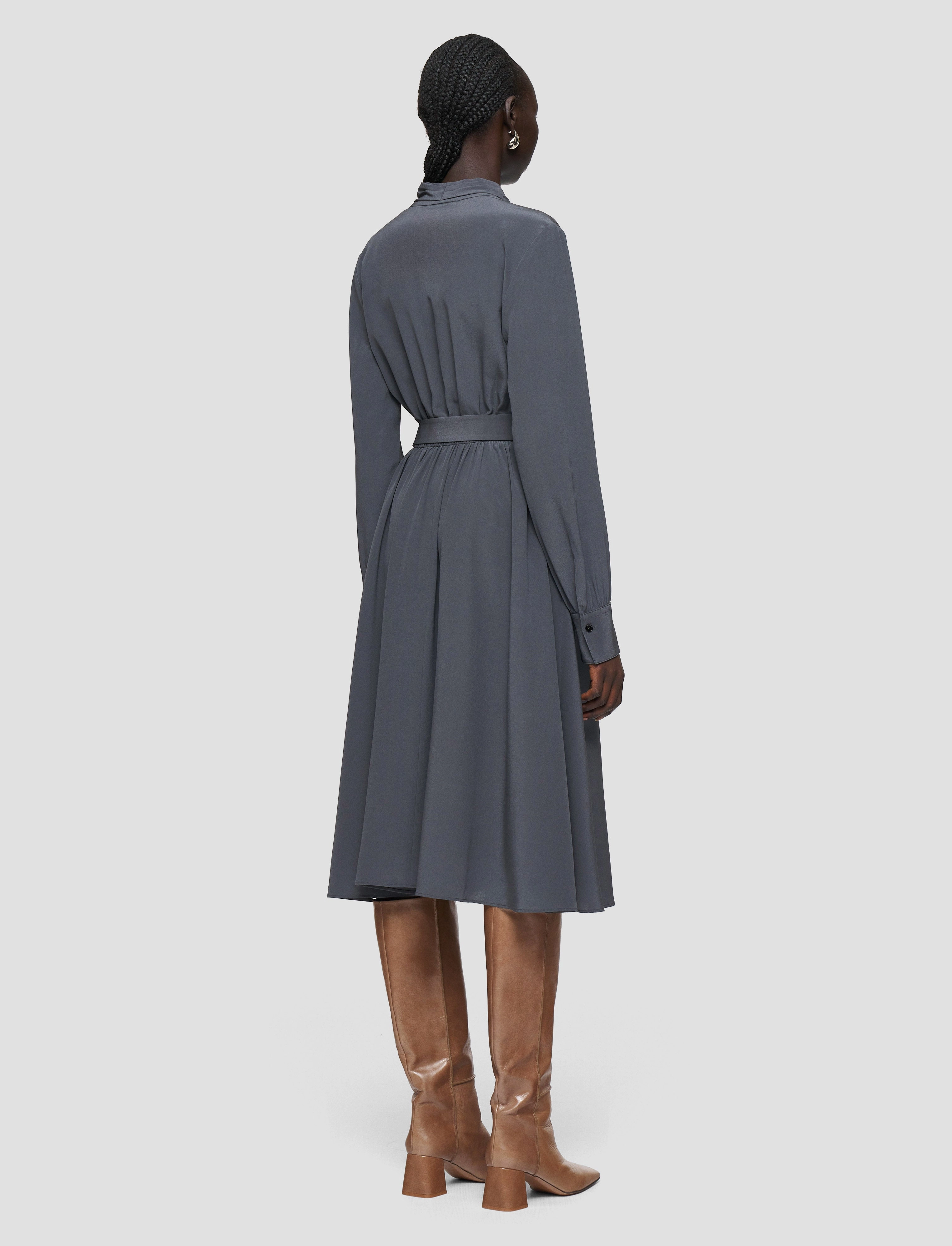 Severin Crepe de Chine Silk Dress cut out