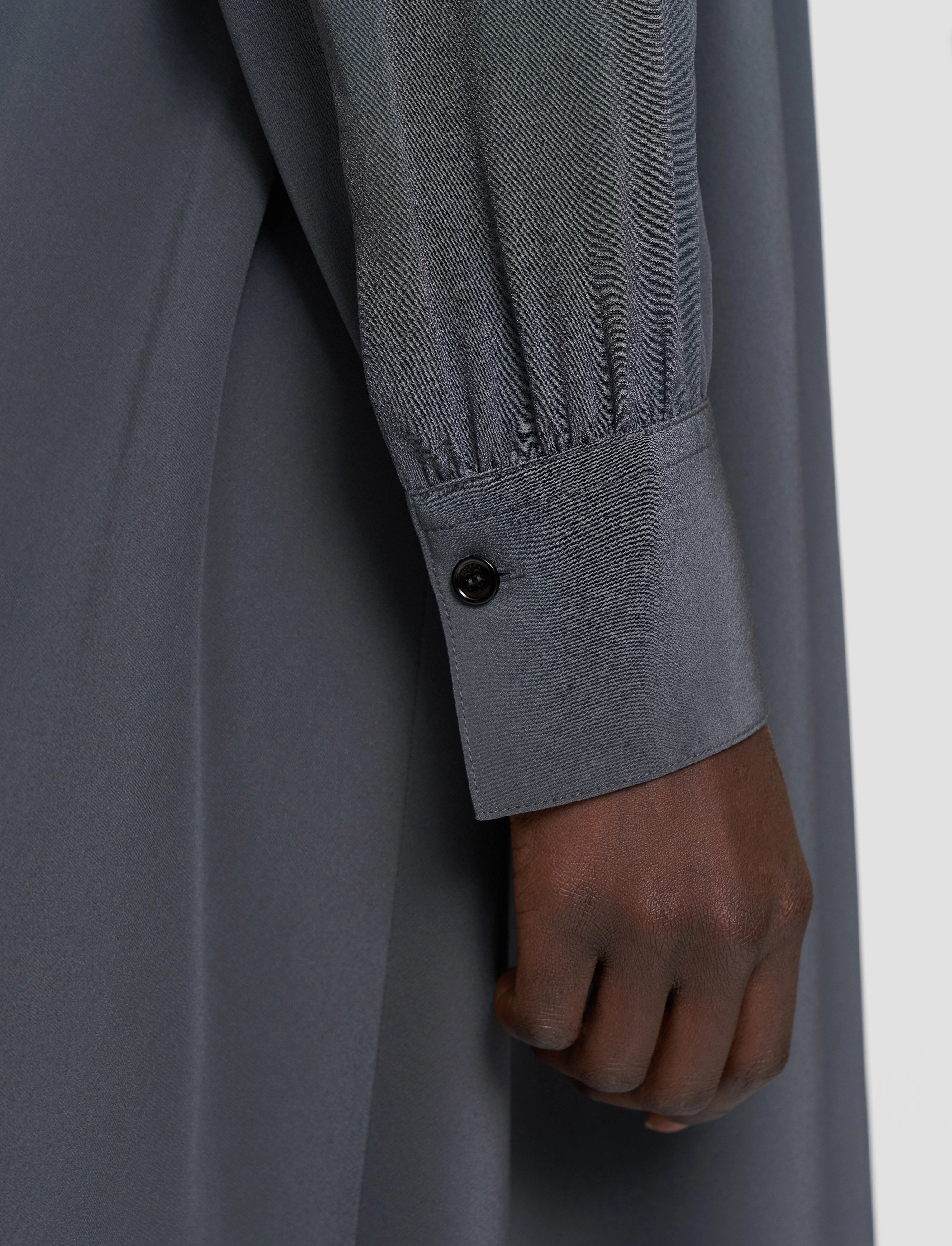 Severin Crepe de Chine Silk Dress Flow Line Tailored Style