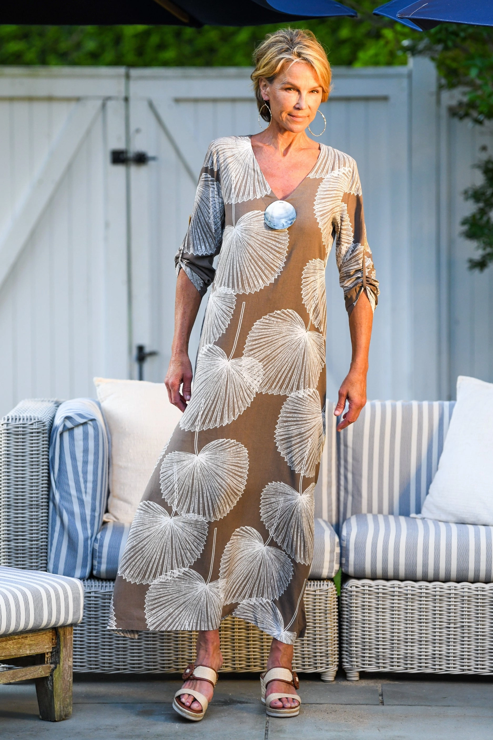 Calm Lines Seychelles Kaftan / Mocha