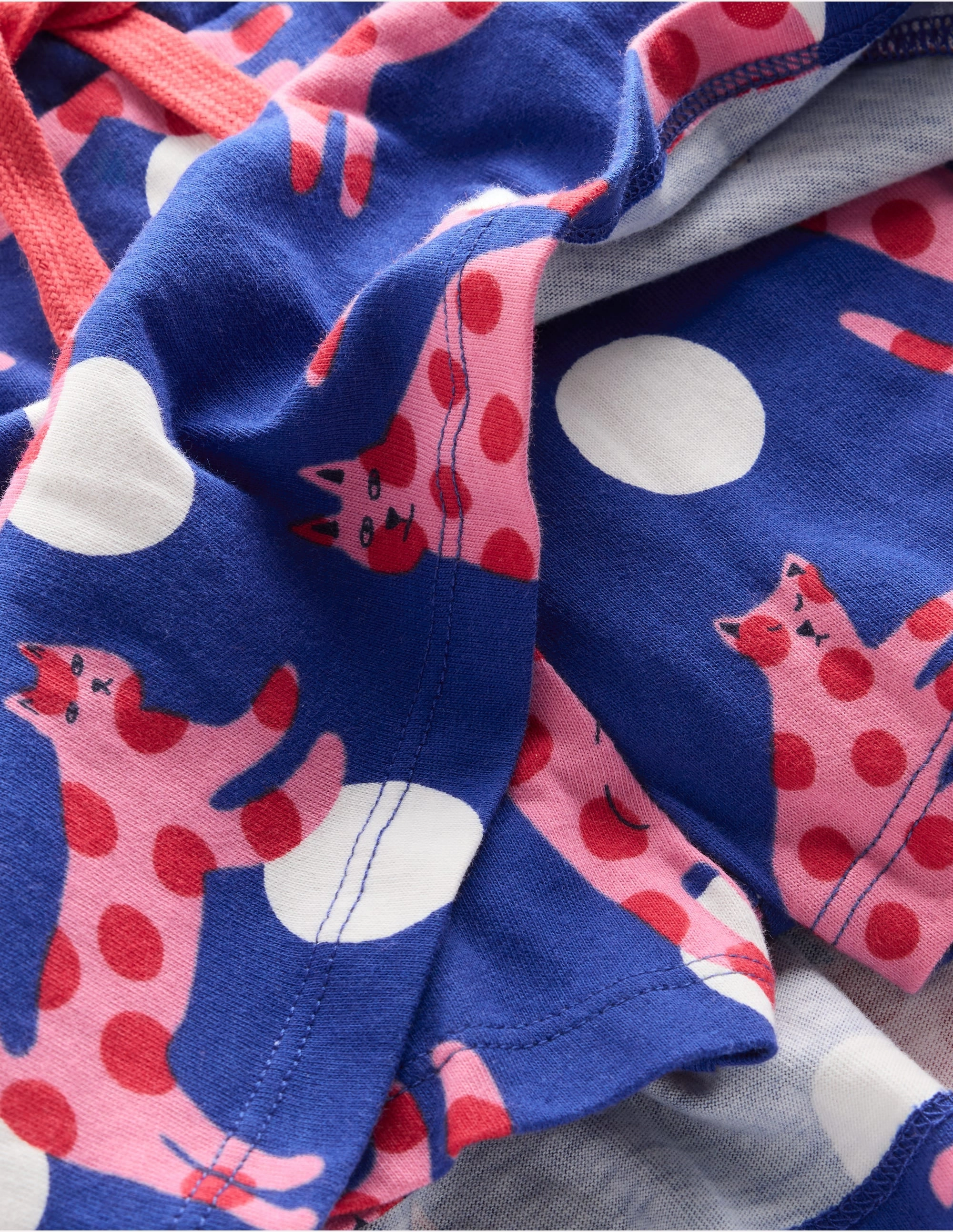 Recycled Polyester Tiered Jersey Skort-Bright Blue Spotty Cats