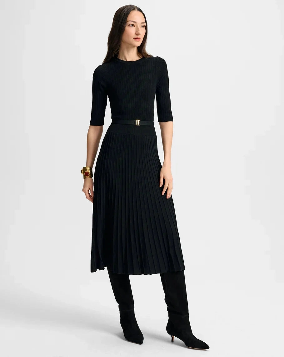 Bless Touch Elthea Belted Midi Dress Black