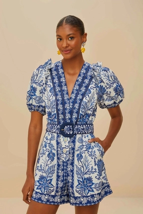 Shell Garden Romper Off-White Modern Fit Boho Tone