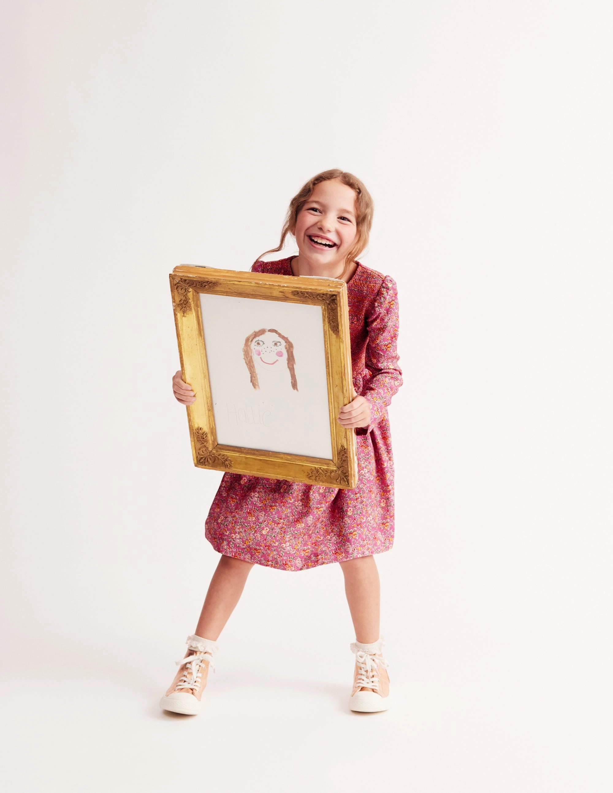 Shirred Bodice Woven Dress-Rose Petal Pink Vintage Floral Fashionable Touch Noble Glow