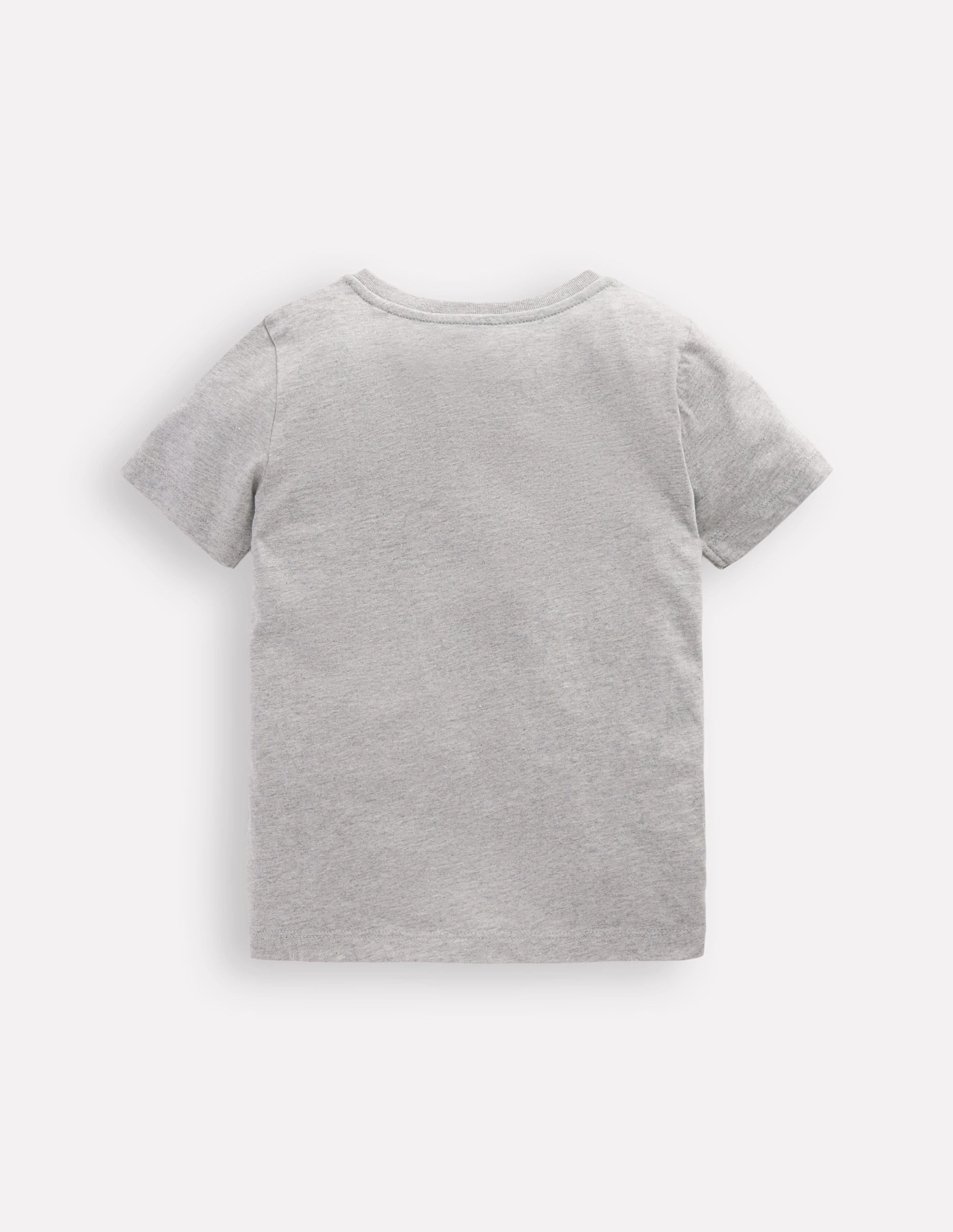 Friction Resistant Finish Light Fabric Short Sleeve Appliqu T-shirt-Grey Marl Crocodile