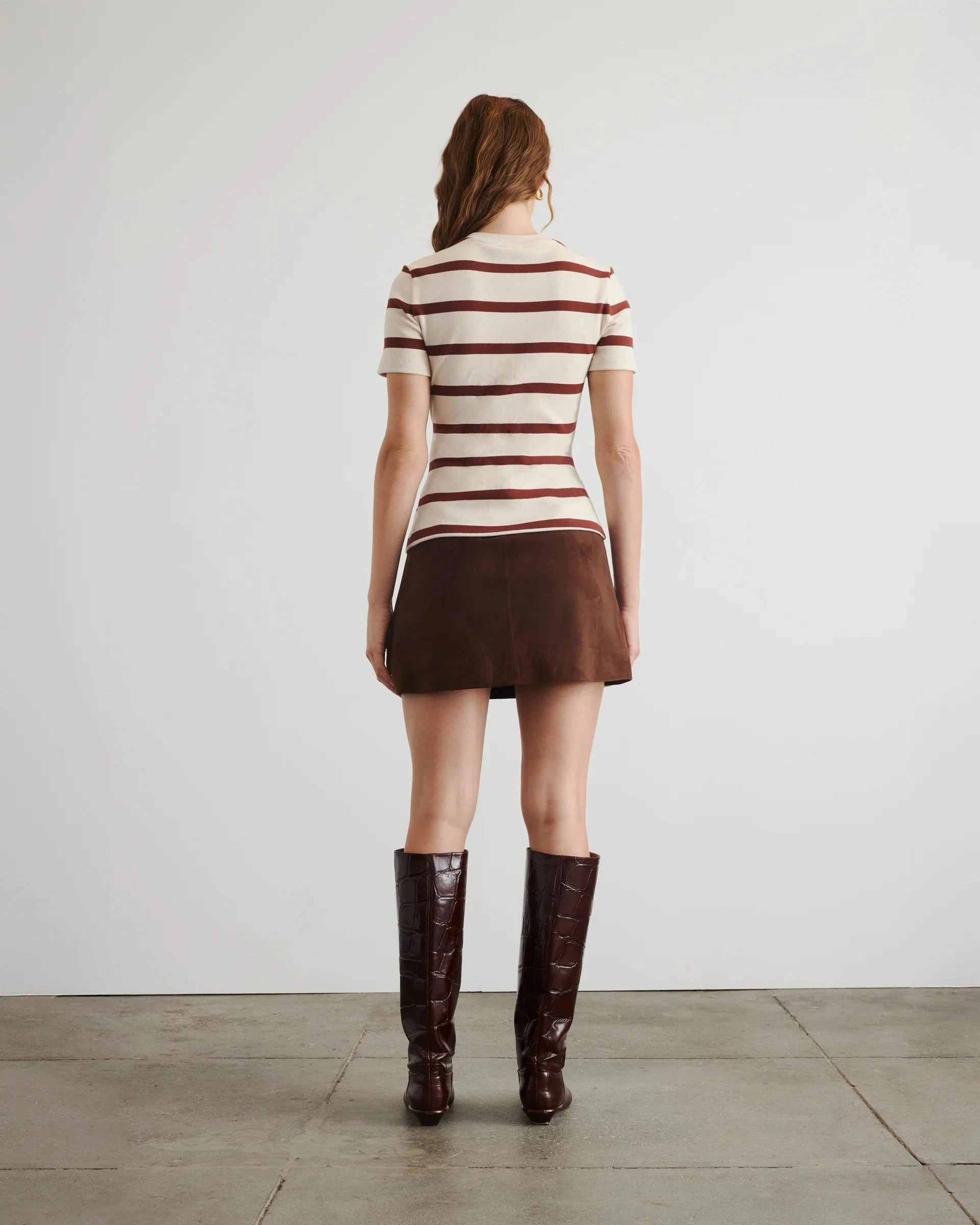 Short Sleeve Carlita Top Cream/Raisin Wide Stripe Everyday Wear