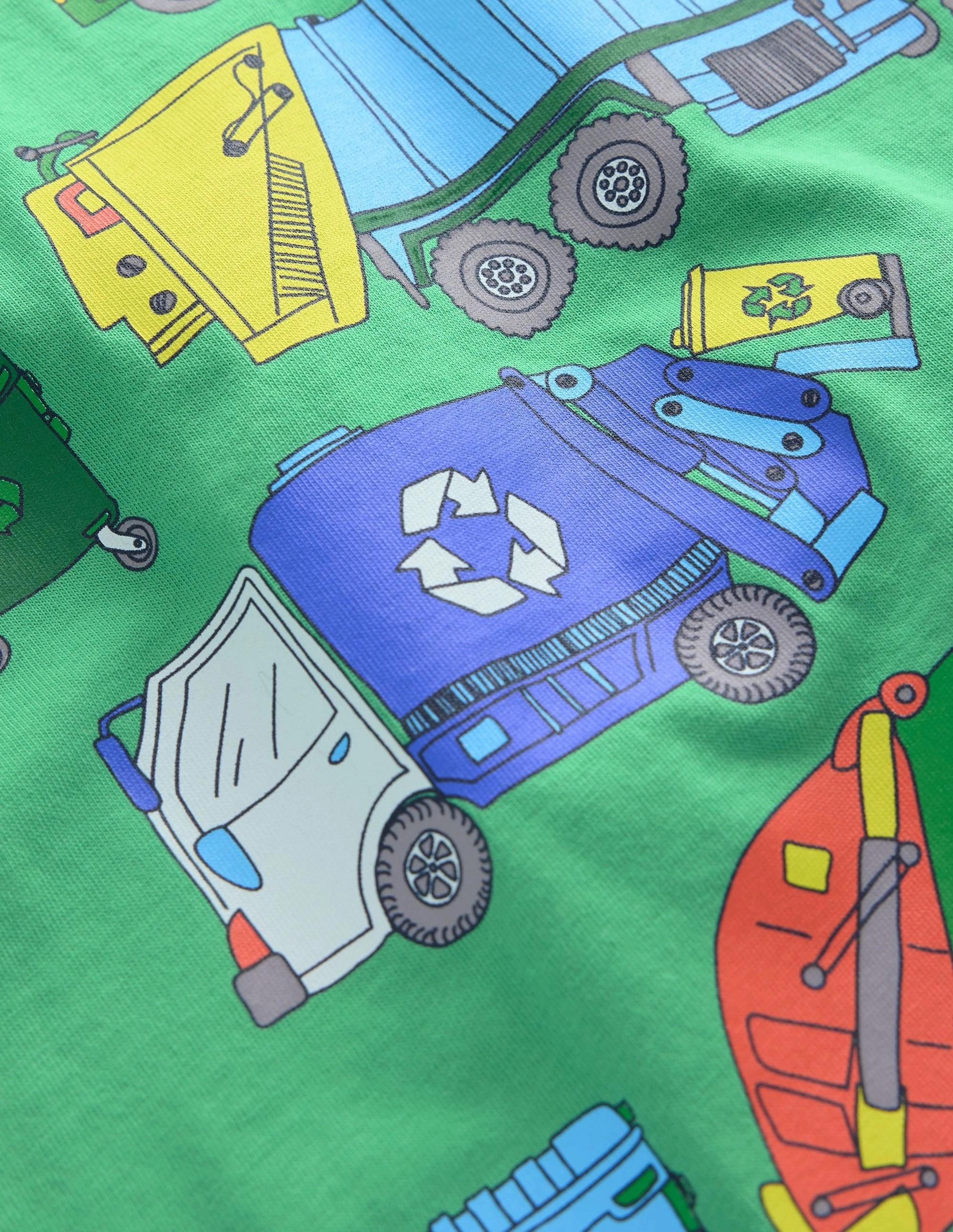 Short Sleeve Graphic T-shirt-Aloe Green Recycling trucks FlexibleSole