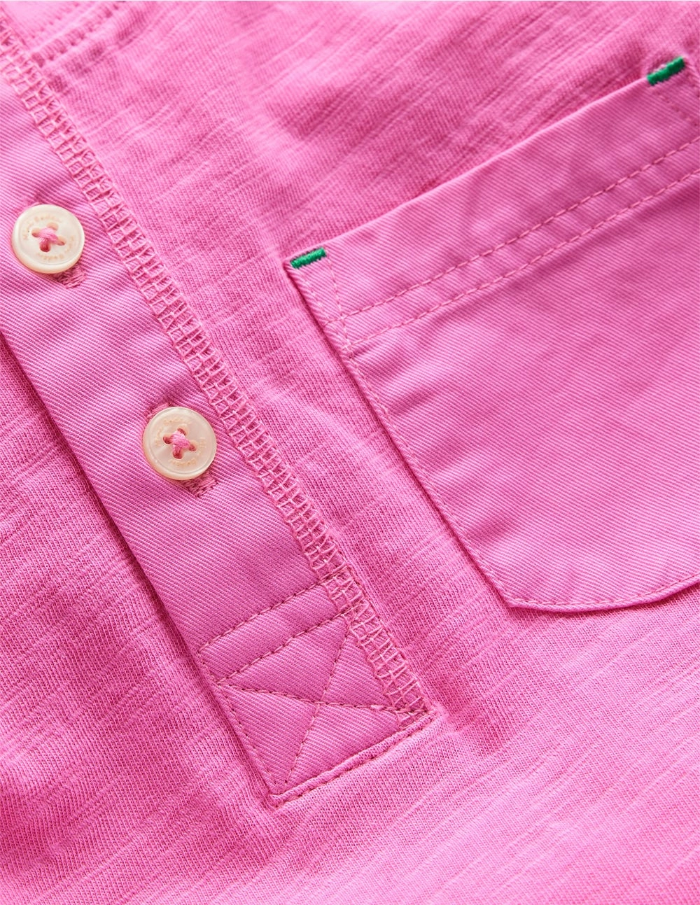 Stretch Blouse Wrinkle Resistant Short Sleeve Henley T-Shirt-Strawberry