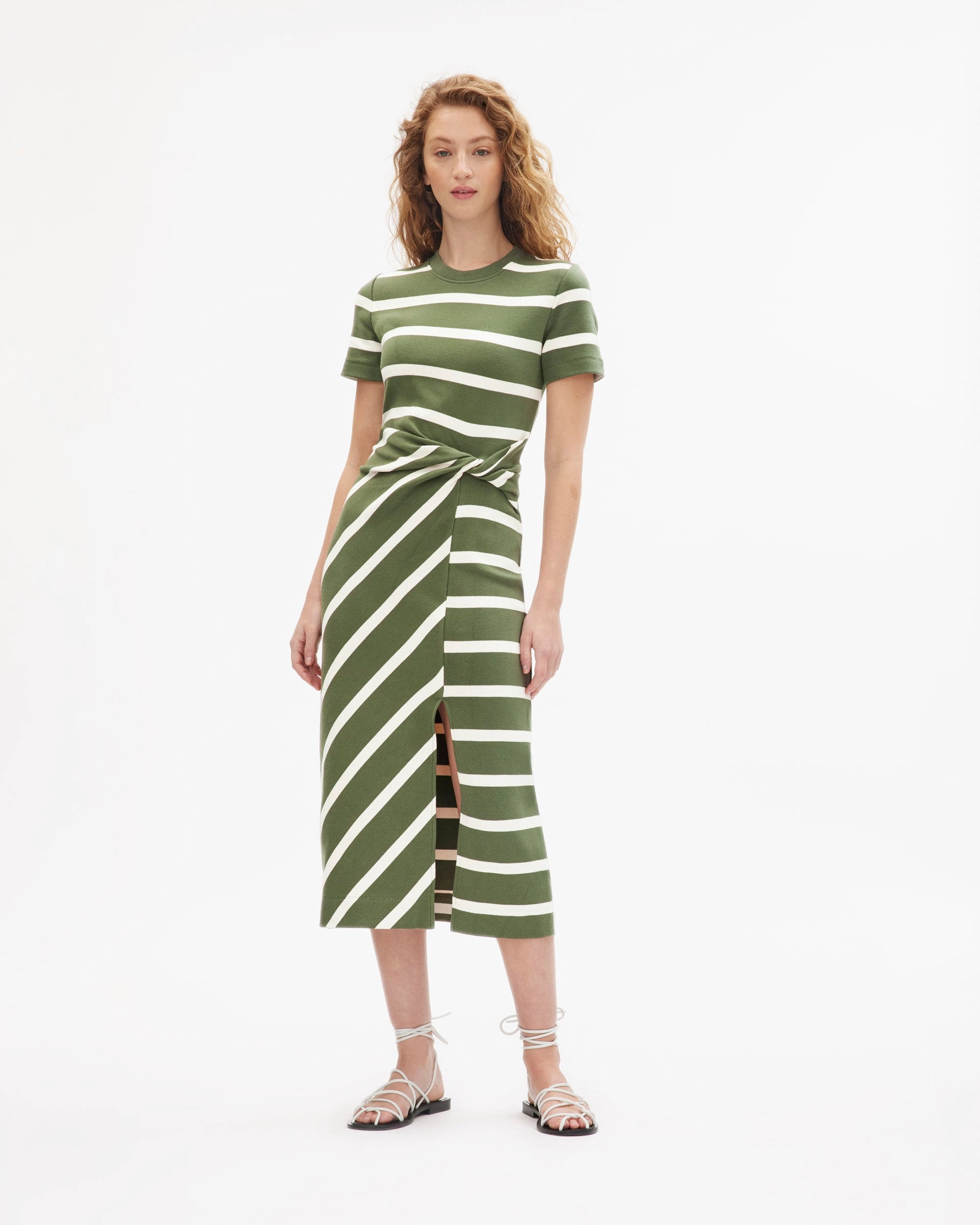 Short Sleeve Striped Cody Dress solo wear Bold Statement