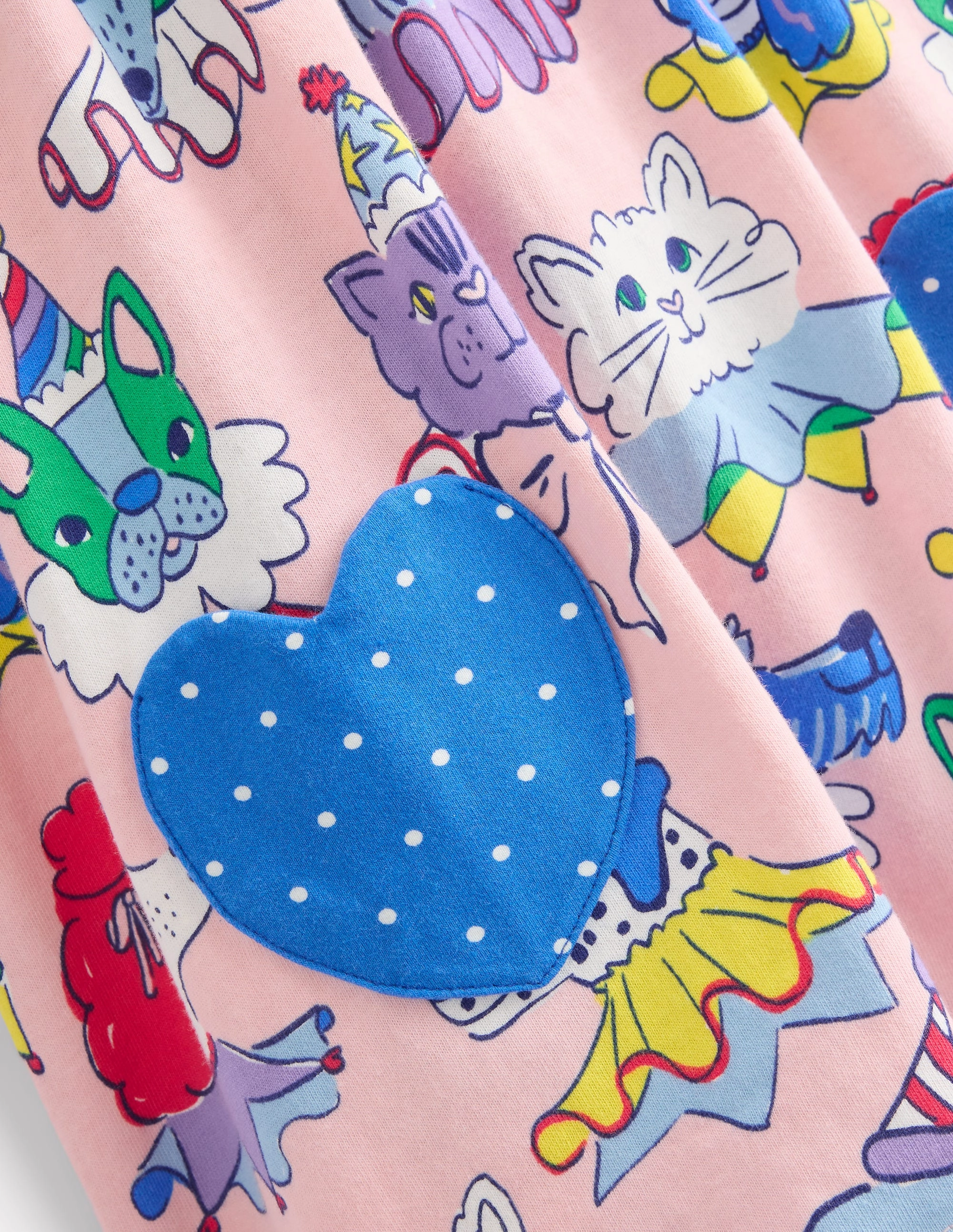 Lightweight Layering Option LongSleeve Short-sleeved print tunic set-Chalk Pink Parade Pets