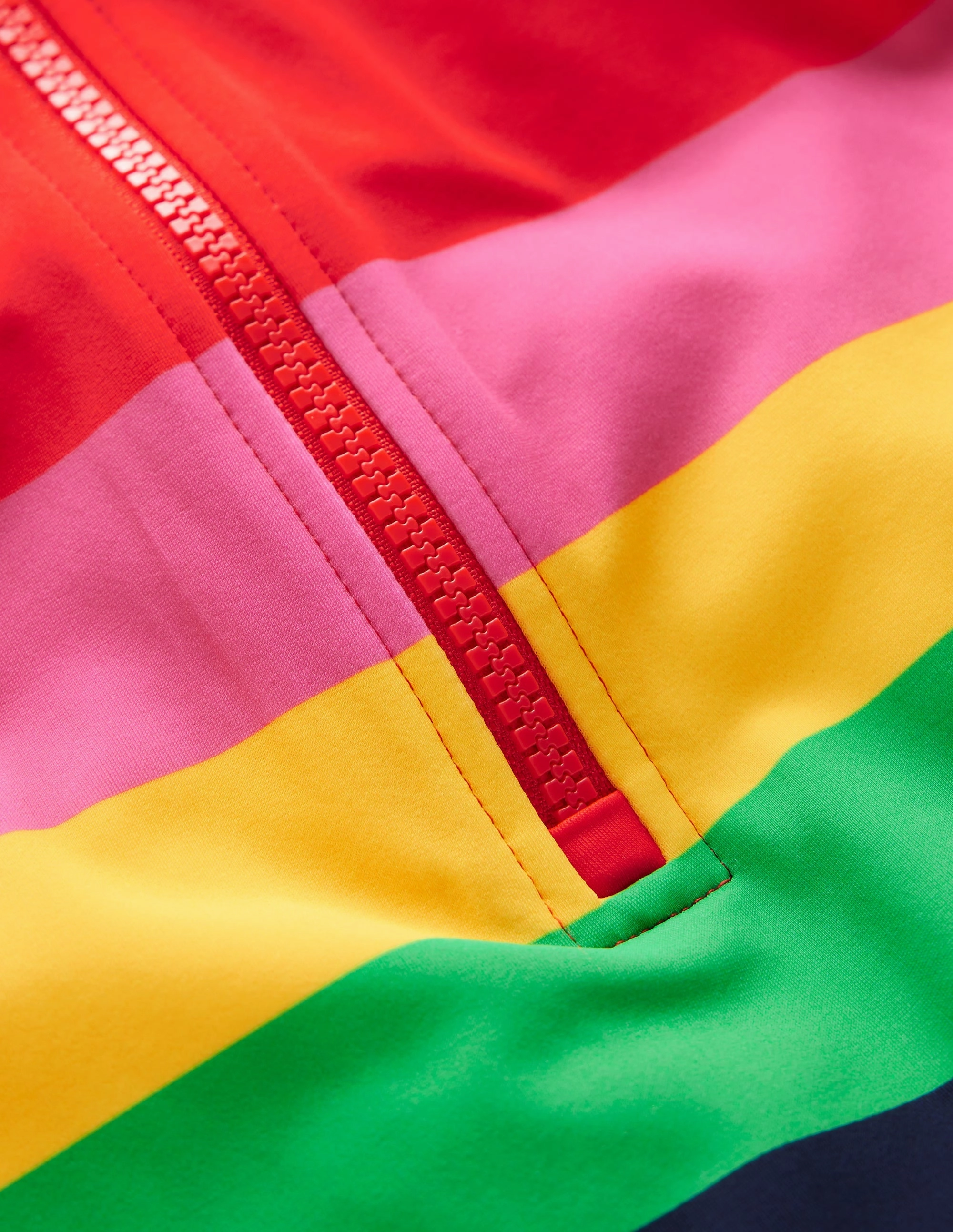 Abdominal Toning Panels Short-sleeved Swimsuit-Red Multi Stripe