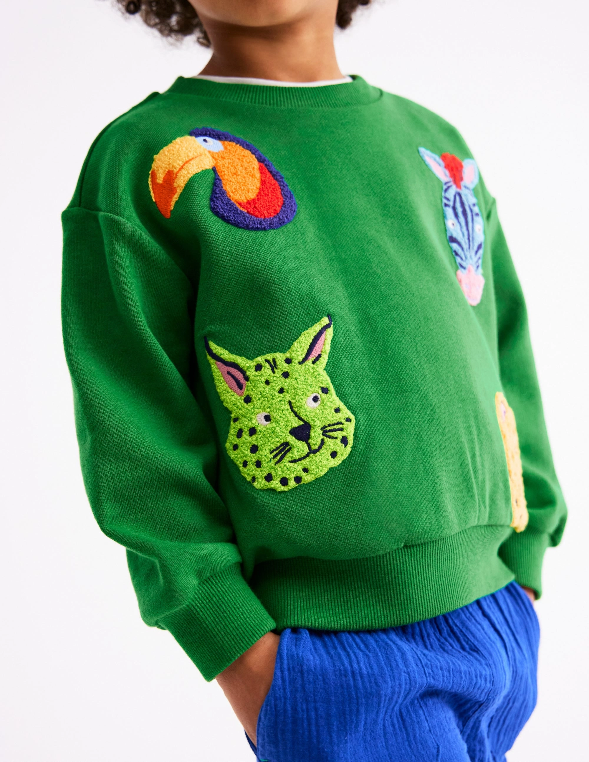 Fun Sweatshirt-Multi Animal Faces Sweat Absorbing Lining Thermal Regulation System