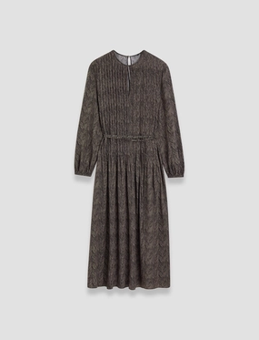 Sibelle Crepe de Chine Print Silk Dress Day-to-evening dress