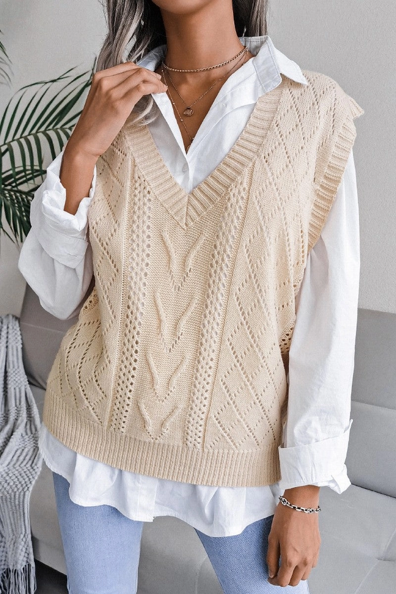 WOMEN OVERSIZED LOOSE FIT RIBBED KNIT VEST Elegant Cardigan Trendy Cardigan