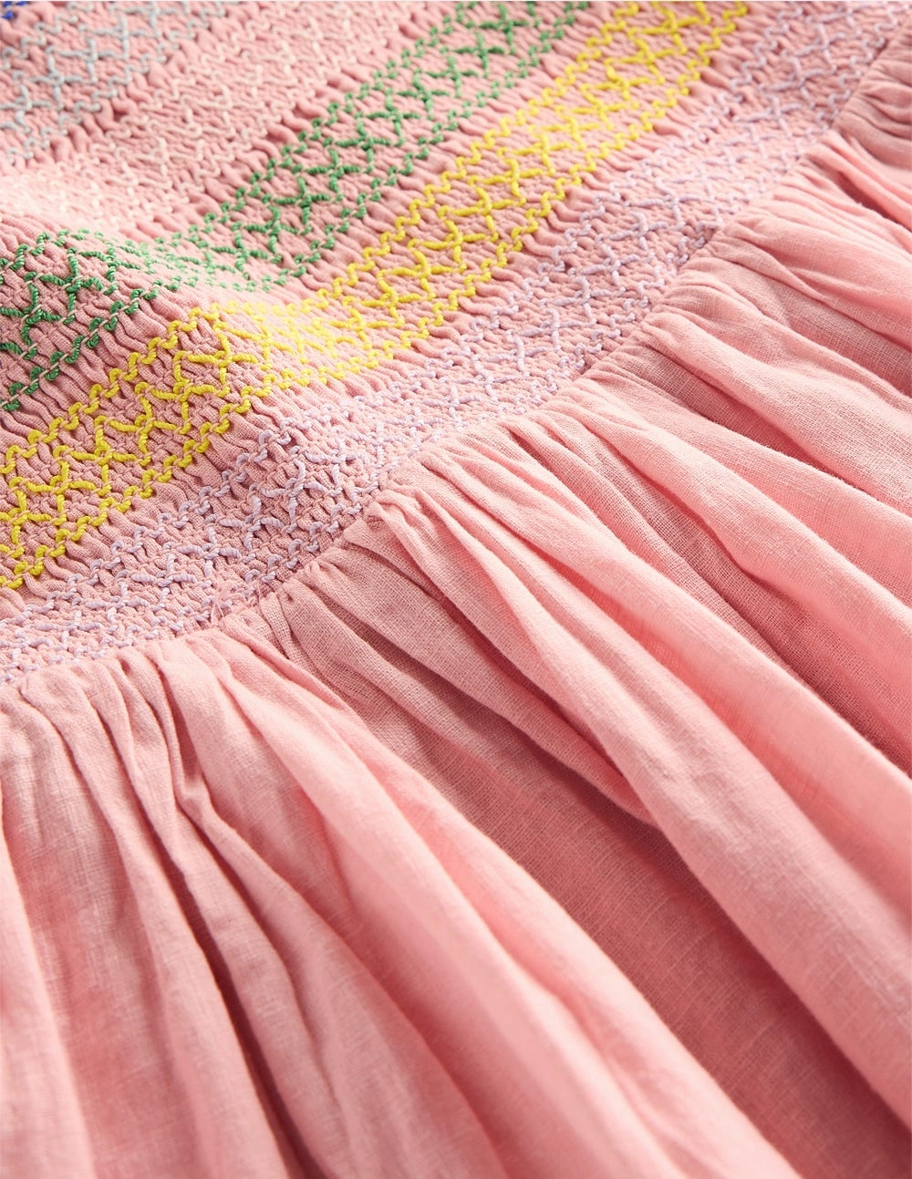 Easy Flow Trendy Style Gwendolyn Cotton Linen Dress-Pink