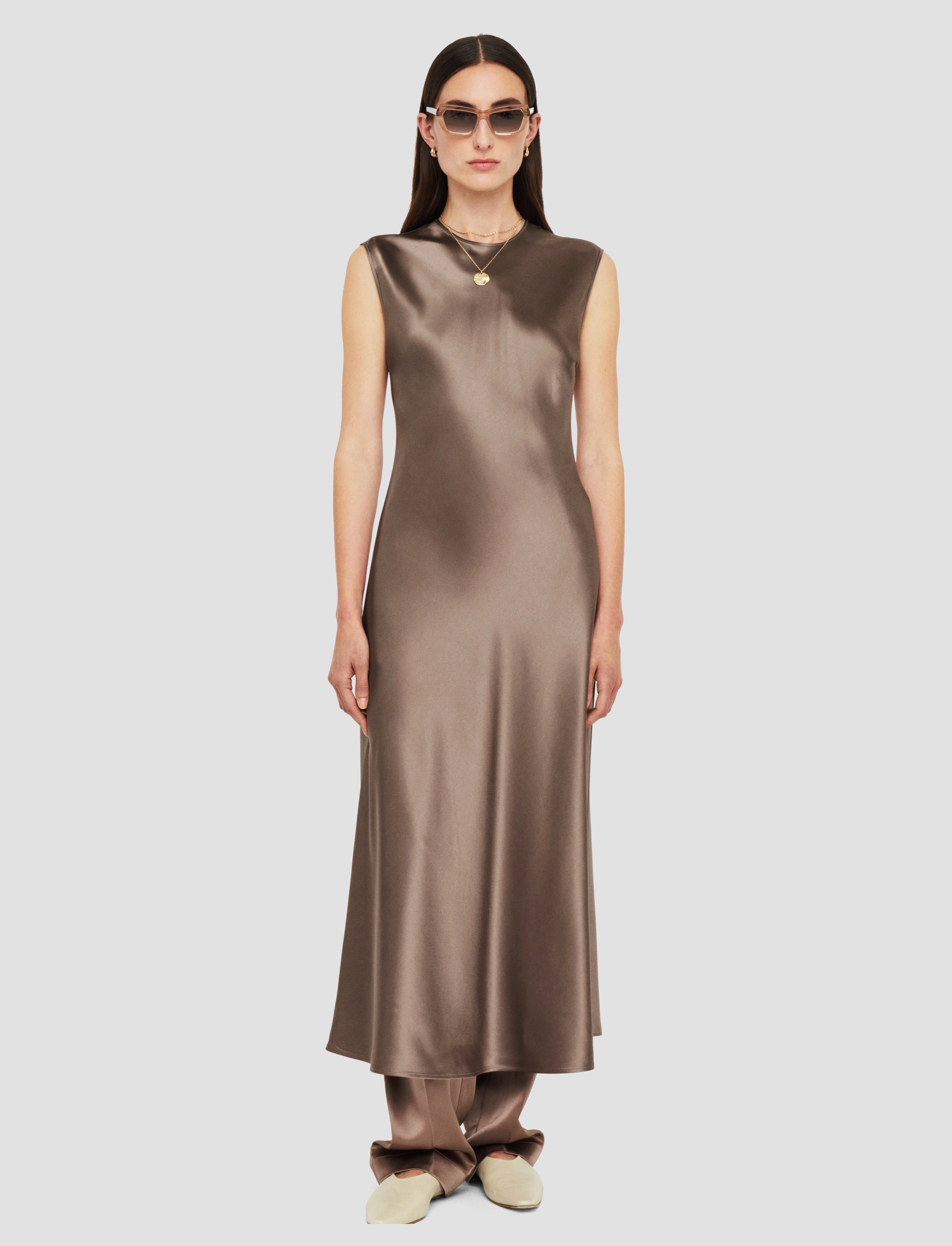 Event Mood Semi Casual Garnier Silk Satin Dress