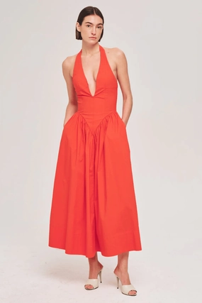 Filippa Dress Fiery Red Soft Volume
