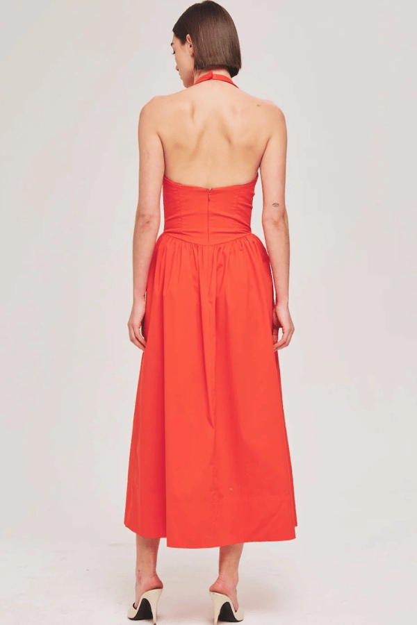 Filippa Dress Fiery Red Classic Comfort Hip-Flattering