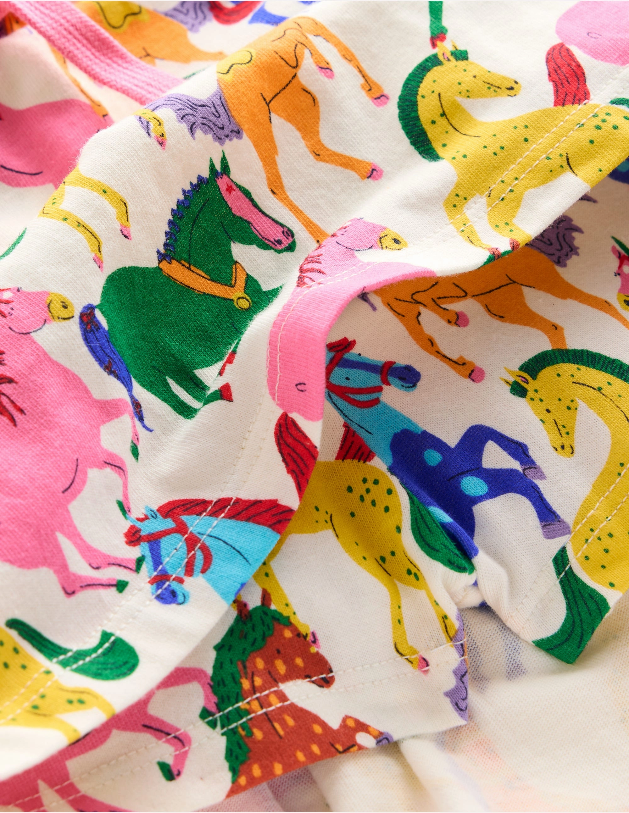 Water resistant coating Tiered Jersey Skort-Multi Rainbow Horse