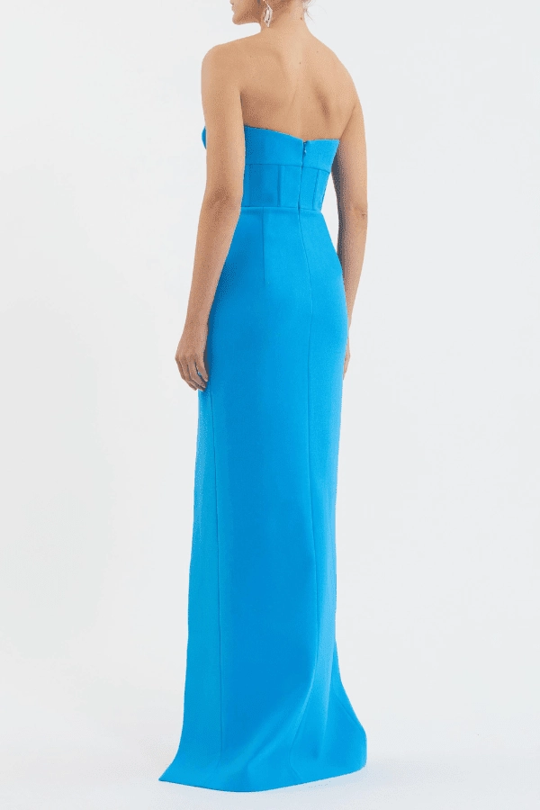 Mom Chic Snap-Closure Skyla Gown Bright Blue