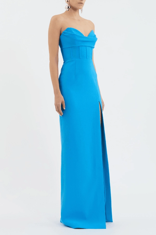 Skyla Gown Bright Blue Wrinkle-Resistant