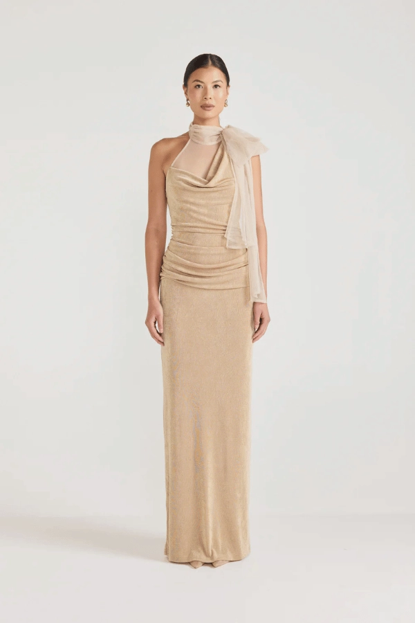 Travel-Style Antionette Dress Champagne Beige