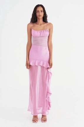 AntiStaticMaterial Polished Finish Delilah Maxi Dress Bubblegum