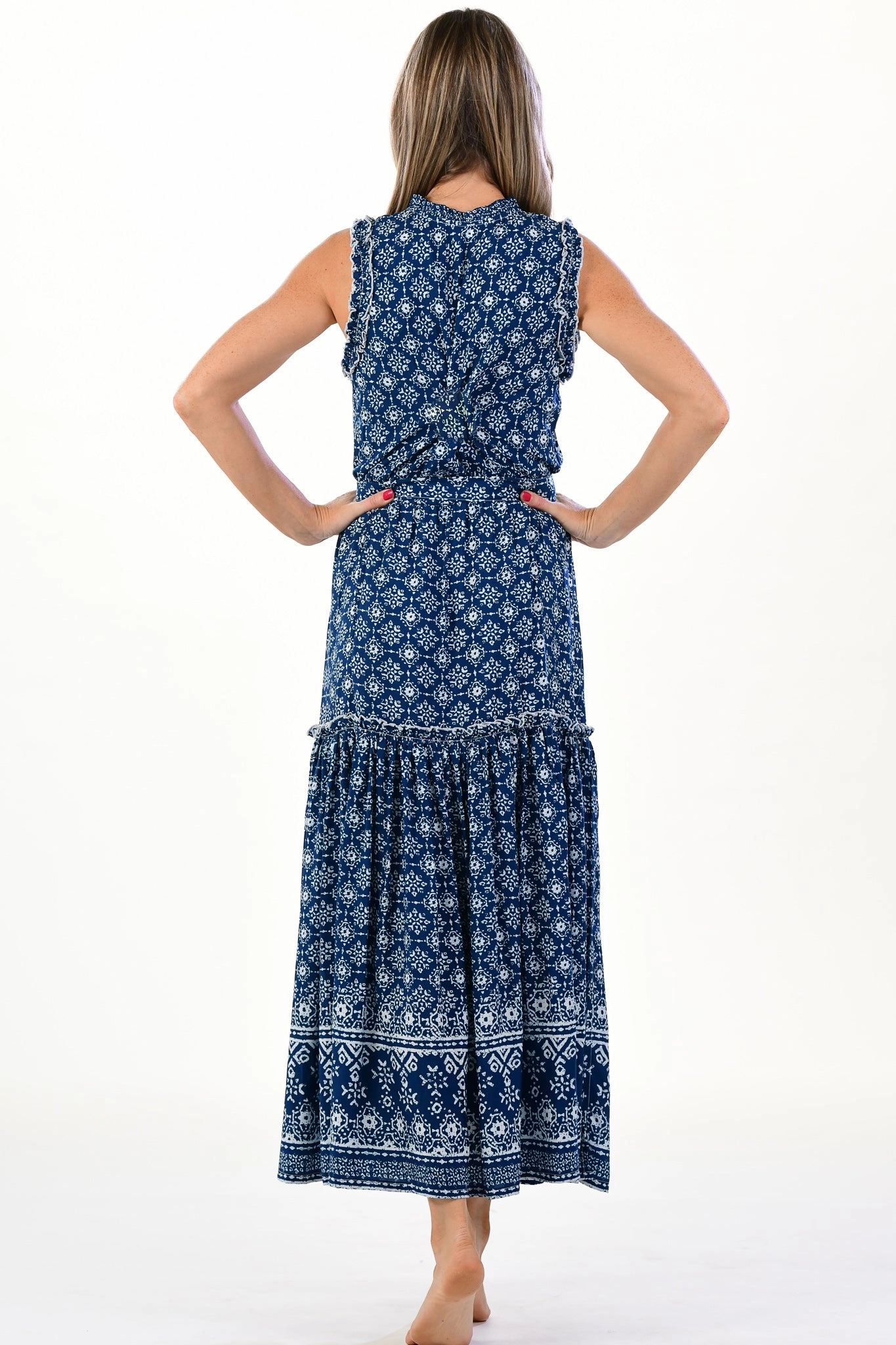 Alexis Dress / Indigo Geo Ethically-Made
