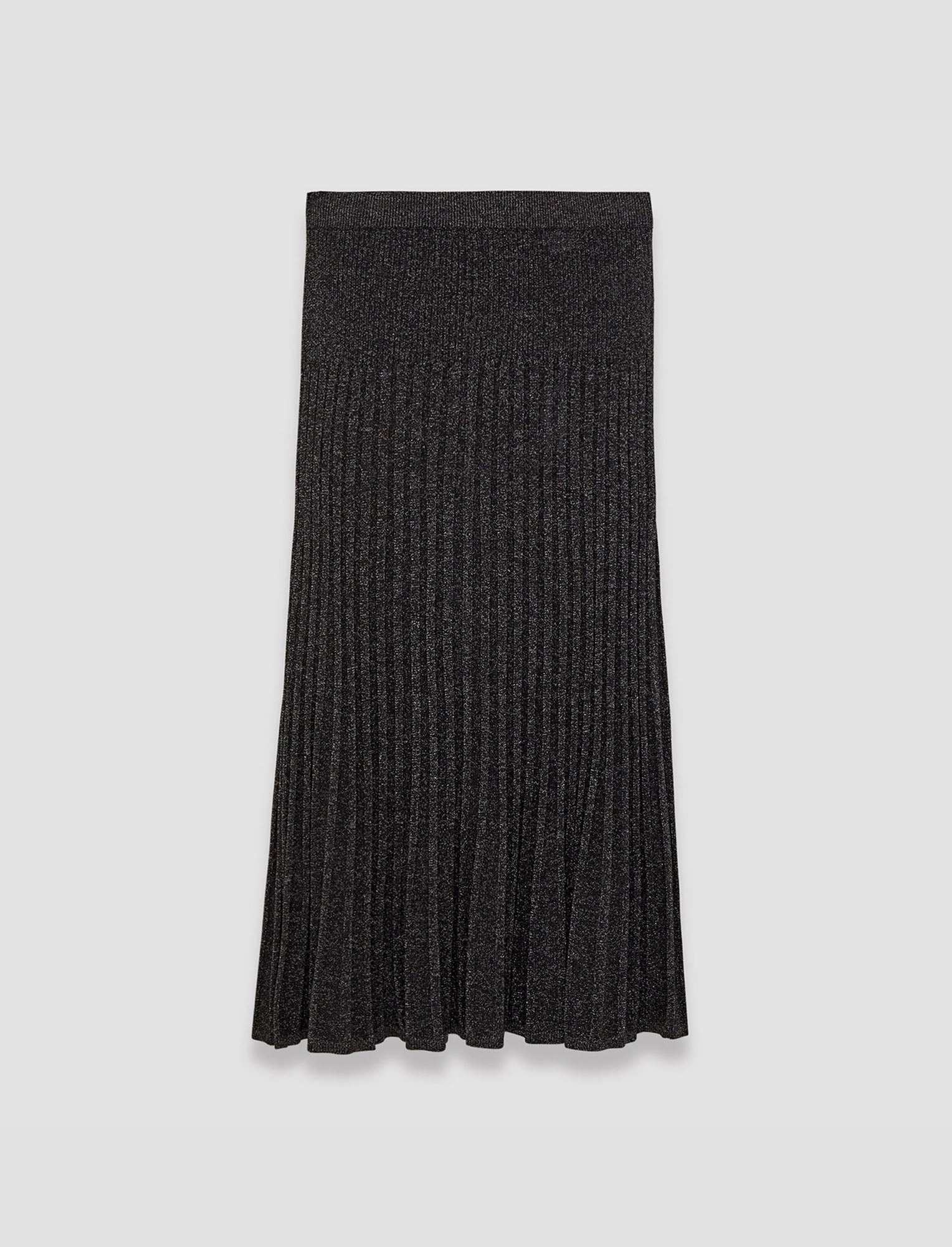 Fold Over Detail Neat Finish Lurex Knit Skirt