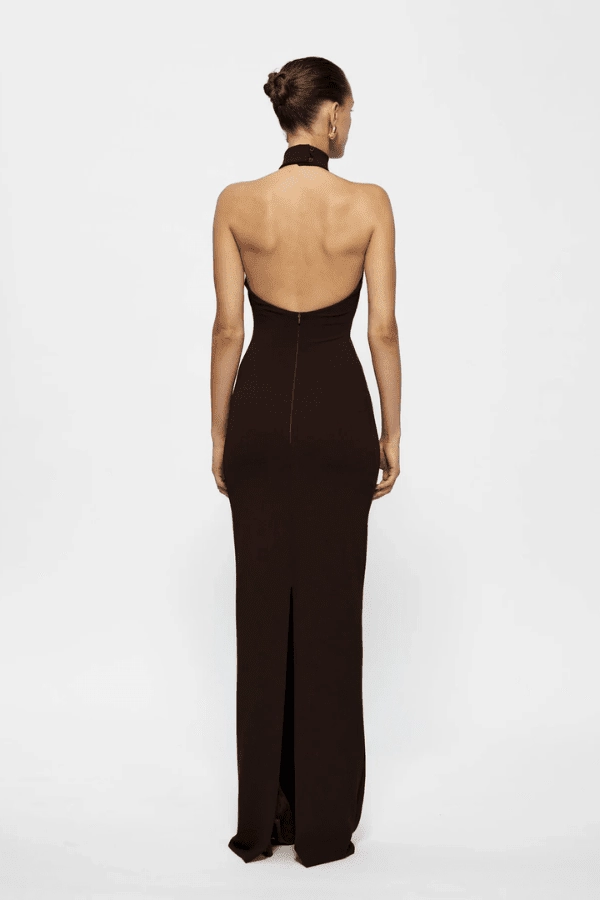 Side Tie Stylish Layering Rhi Gown Coffee
