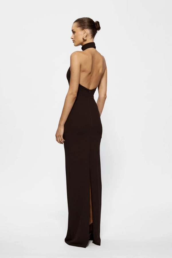 High-waist vacation look Rhi Gown Coffee