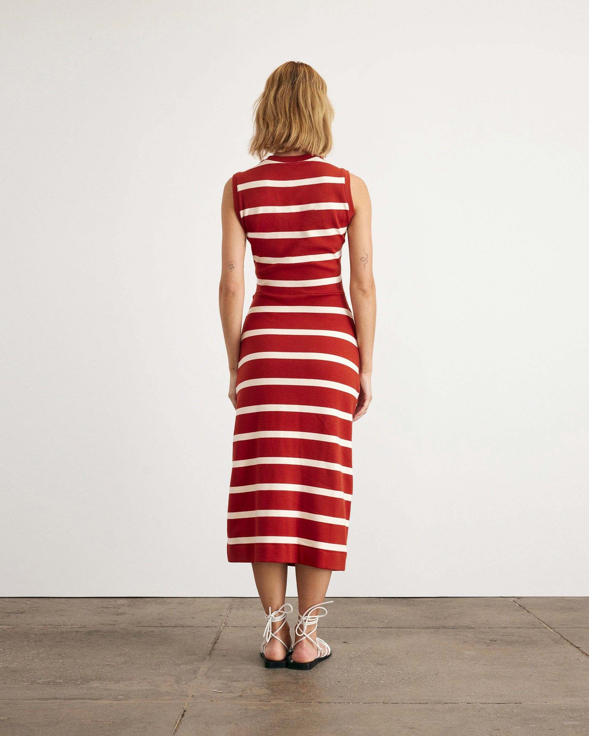 Sleeveless Striped Cody Dress Simple Texture