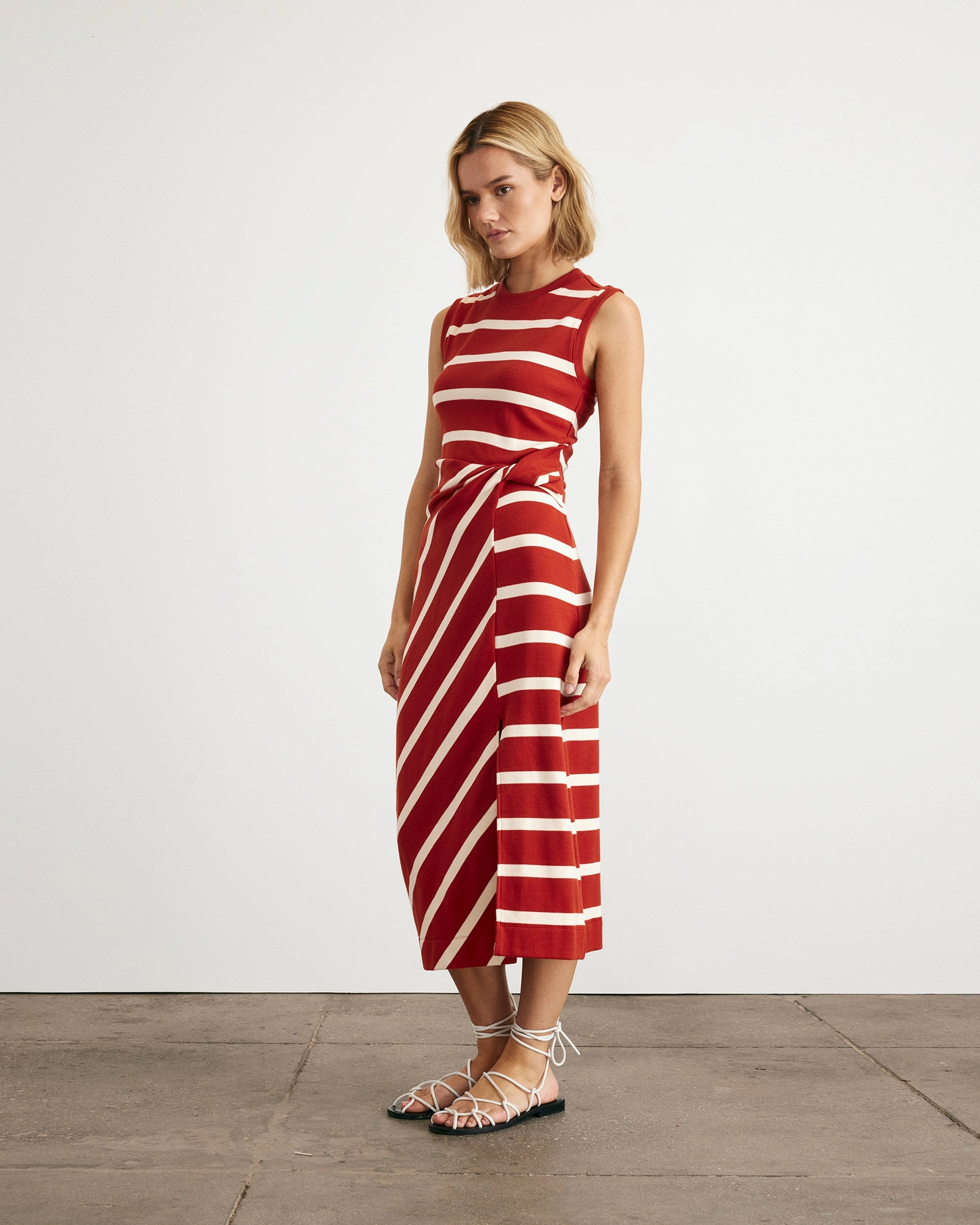 All-Day Wear Sleeveless Striped Cody Dress
