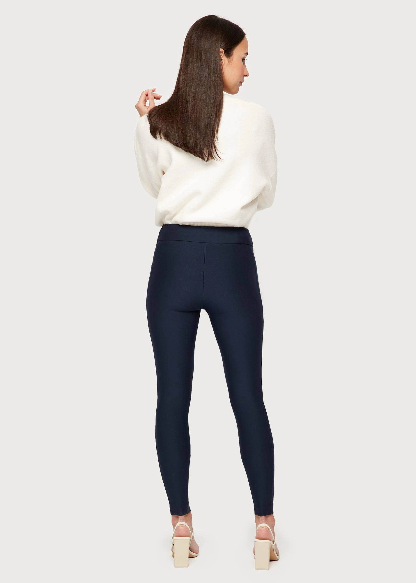 Jessica Navy Biker Pant With Side Pockets Modern Fit