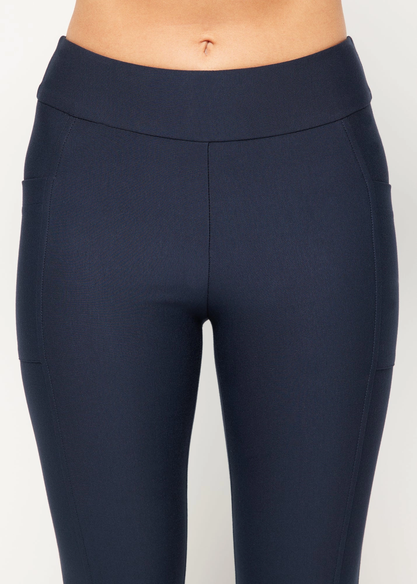 Jessica Navy Biker Pant With Side Pockets soft fit Four Way Stretch